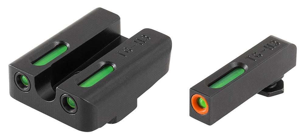 https3A2F2Fmedia.chattanoogashooting.com2Fimages2Fproduct2FXRTG13GL2PC2FXRTG13GL2PC.jpg Truglo TFX Pro Tritium/Fiber Optic Day/Night Sights for Glock 20 21 25 29 30 31 32 37 40 41 Orange Outline Front Rear Green