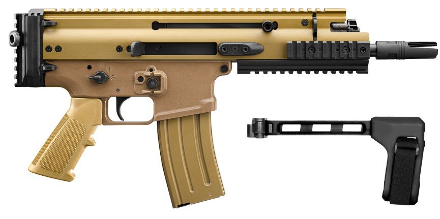 SCAR 15P 5.56 7.5" Brace FDE 10-rd