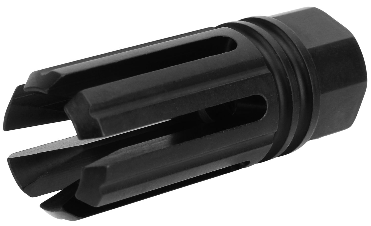 107395.jpg TacFire MZ1005N 6 Prong Flash Hider Black Nitride Steel with 1/2"-28 tpi Threads & 2.22" OAL for 5.56x45mm NATO AR-Platform