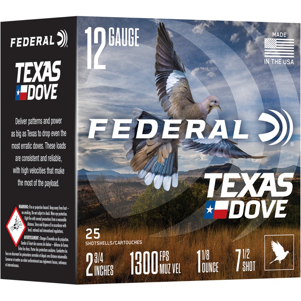 Federal Texas Dove Shotgun Ammo 12 ga. 2 3/4 in. 1 1/8 oz. 25 rd.