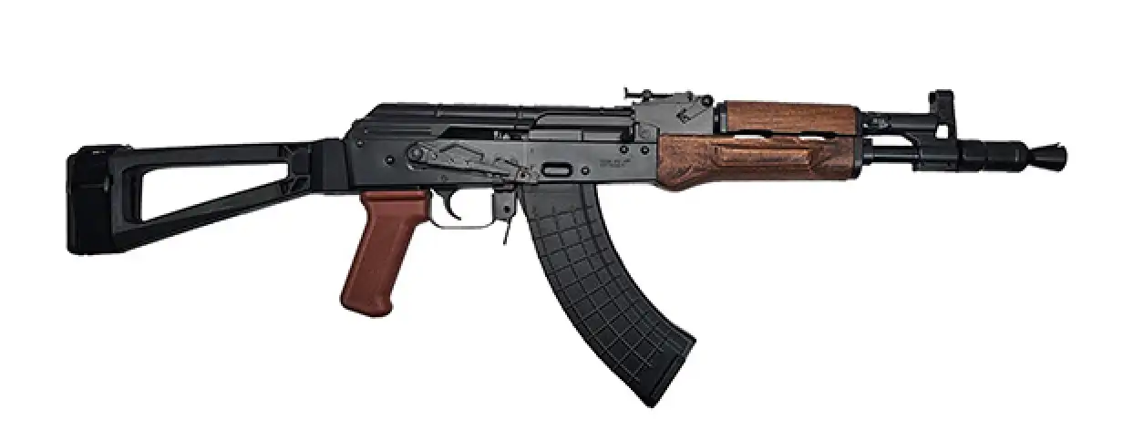 1162707-14368900.webp PIONEER ARMS MICRO HELLPUP AK-47 HGA 7.62X39 7IN BBL.FRGD TRUN WOOD HG 2-30RD SBT AKTF BRACE