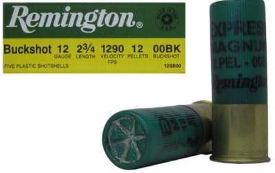 Remington 12 Gauge Ammunition 12SB00 2-3/4" 00 Buck 12 Pellet 5 rounds