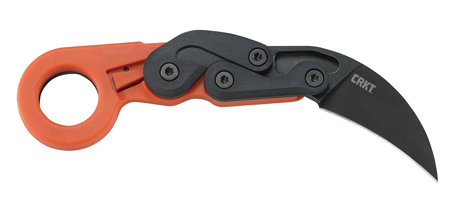 132330.jpg CRKT 4041O Provoke 2.47" Folding Plain Black Stonewashed 4116 Stainless Steel Blade/Orange Grivory Handle Includes Pocket Clip