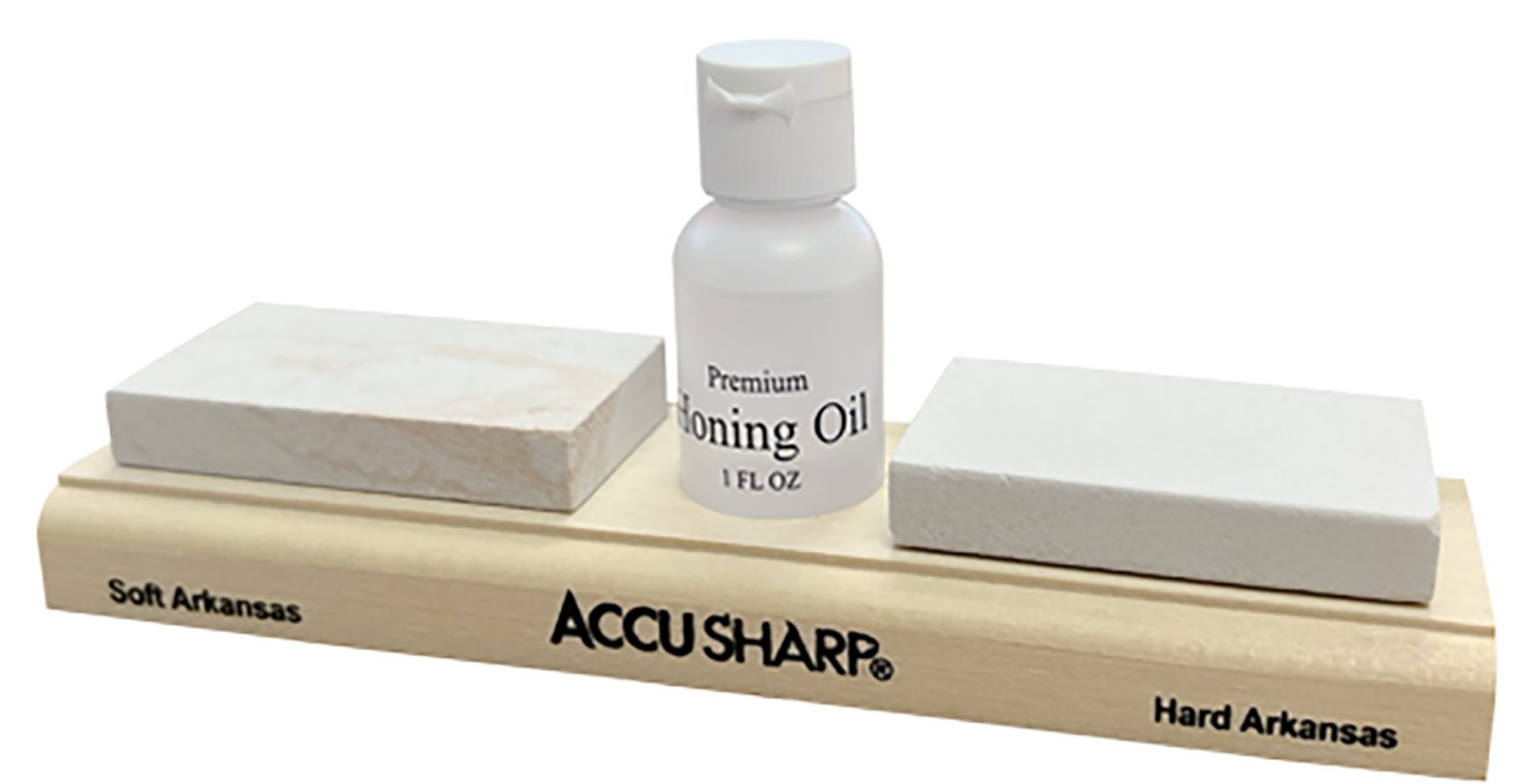133029.jpg AccuSharp 023C Whetstone Combo Kit Fine, Coarse Natural Arkansas Stone Sharpener Includes Honing Oil