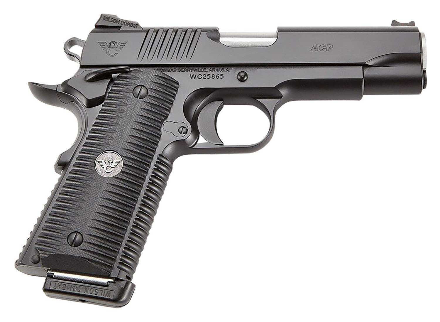Wilson Combat ACPFS45A ACP Full-Size SAO 45 ACP 5" 8+1 Black Armor-Tuff Carbon Steel Frame/Slide Black G10 Eagle Claw Grips Ambi Thumb Safety