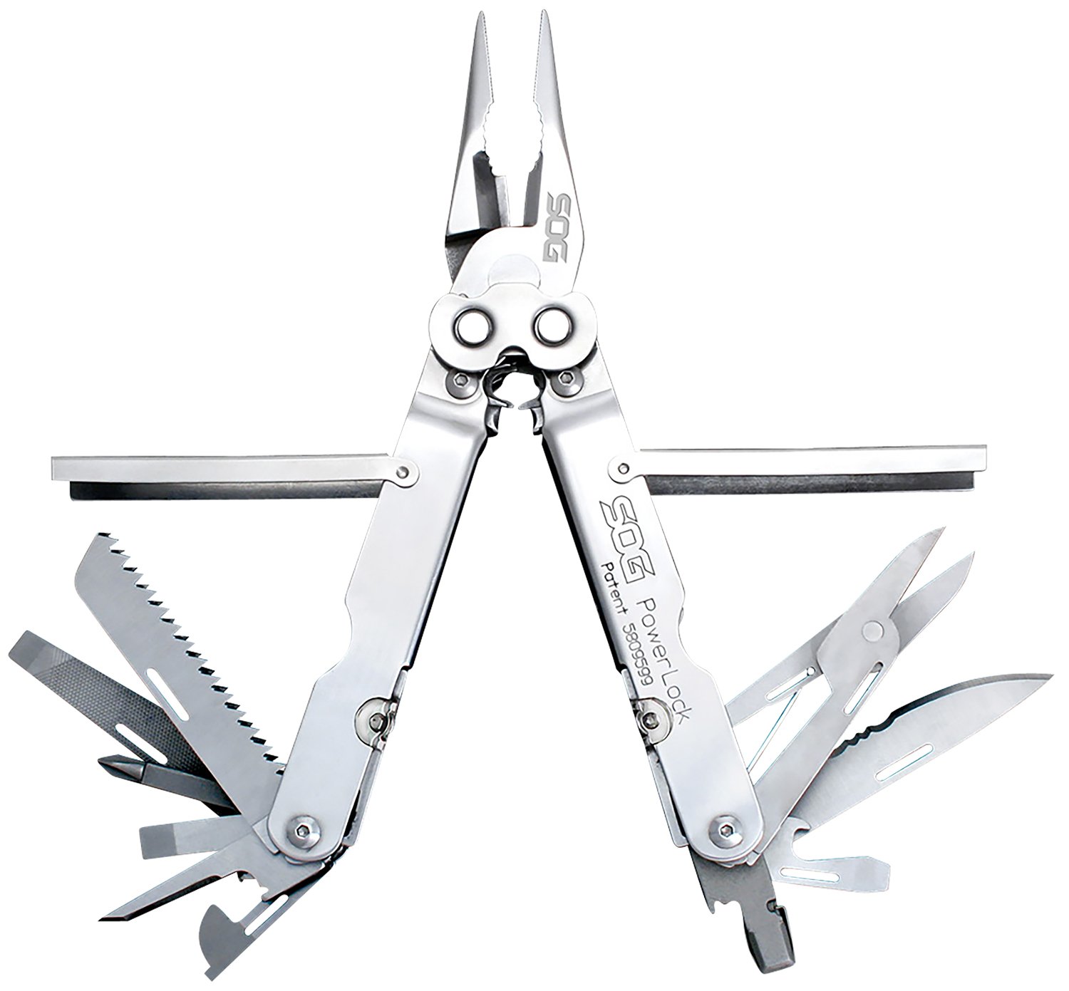S.O.G SOG-S60N-CP PowerLock  Polished 420 Stainless Steel 7" Long Includes Sheath