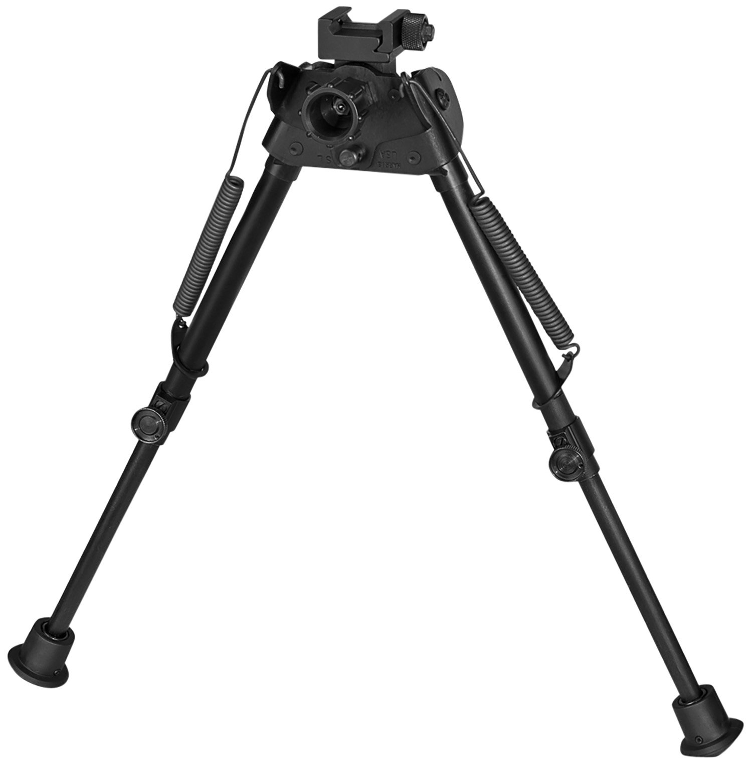 147919.jpg Harris Bipods S-LP Swivel L Picatinny, 9-13", Black Steel/Aluminum, Rubber Feet