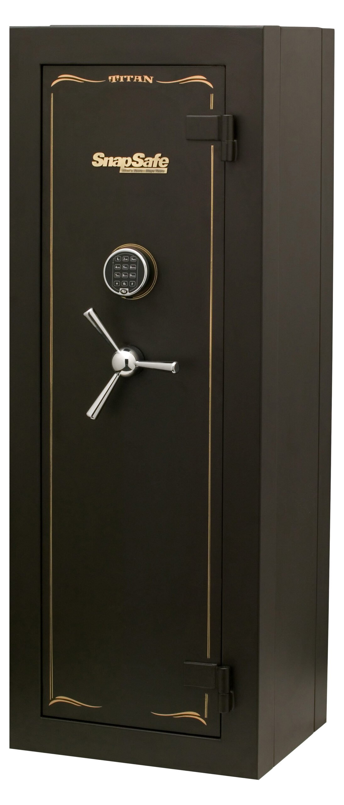 149408.jpg SnapSafe 75010 Titan Modular Safe Access Code/Key Entry, Black 9 Gauge Steel, 9 Gun Slots, 12+ Long Gun Capacity