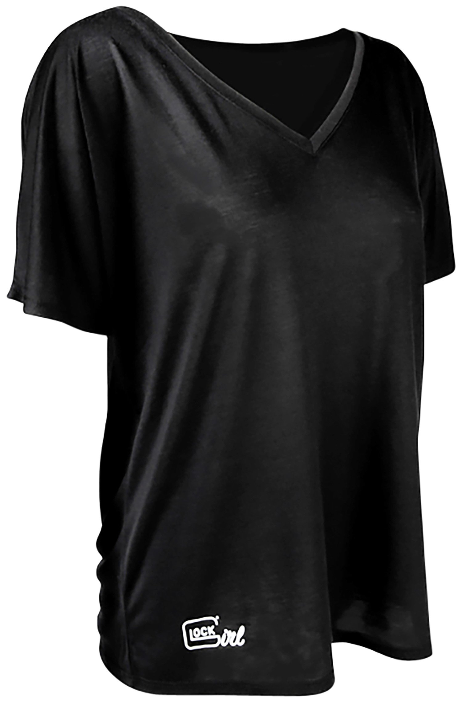 Glock AP960352 Glock Girl Relaxed  Black Pre-Shrunk Cotton Short Sleeve V-Neck Large