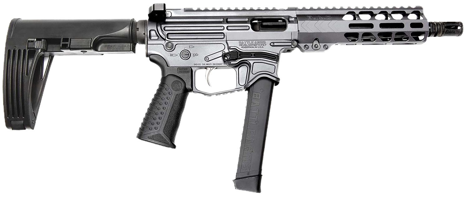 166668.jpg Battle Arms Development XIPHOS004 Xiphos 9mm Luger 30+1 8.50" Black Barrel, M-LOK Handguards, Combat Gray Aluminum Picatinny Rail Receiver Black Synthetic Adjustable Stock, Adj Black Grips