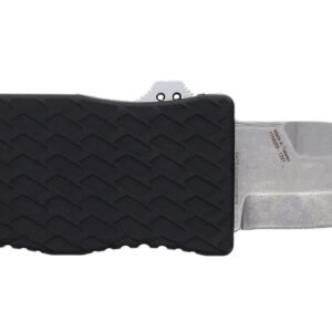 Schrade 1135969 Uproar  Automatic Mini 1.90" OTF Dagger Plain Satin D2 Steel Blade, Black Textured Aluminum Handle