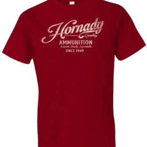 Hornady Gear 31875 Vintage Script Red Cotton Semi-Fitted 2XL