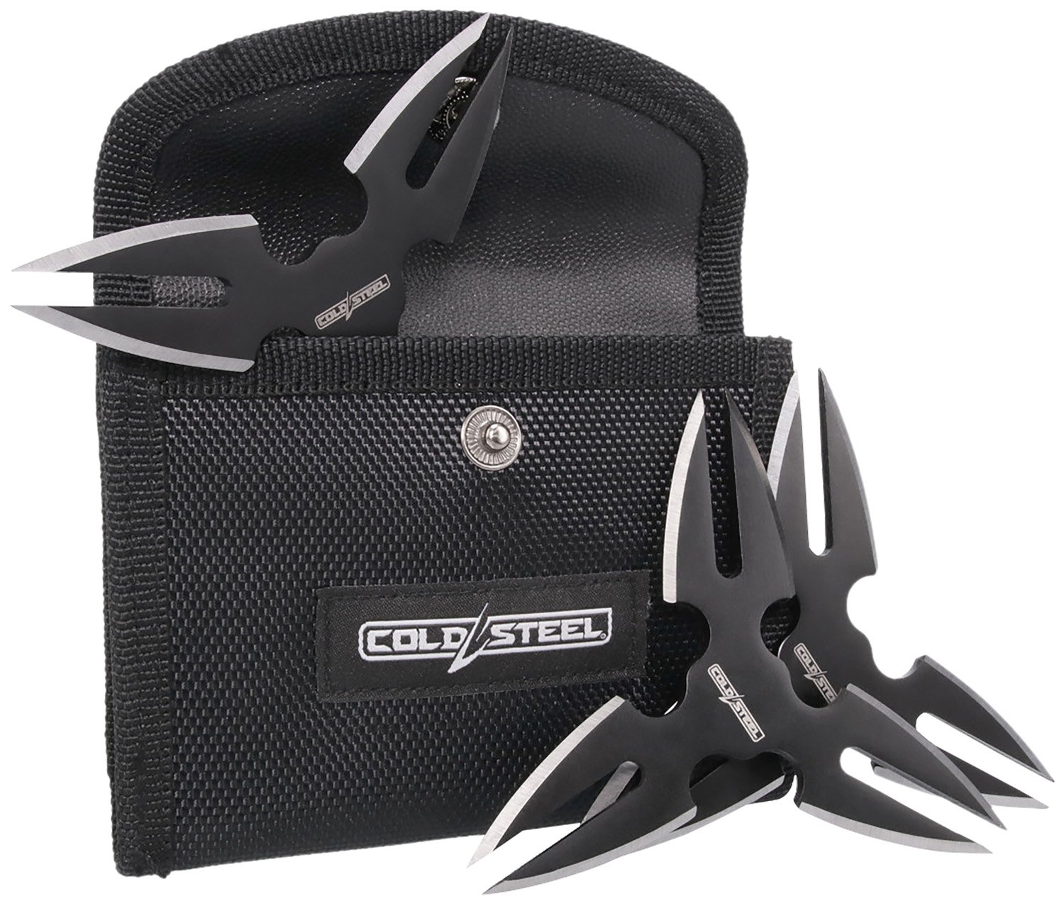 177898.jpg Cold Steel CSTH15STR3PK Throwing Stars Three 1.50" Black Oxide 420 Stainless Steel Blades Includes Sheath