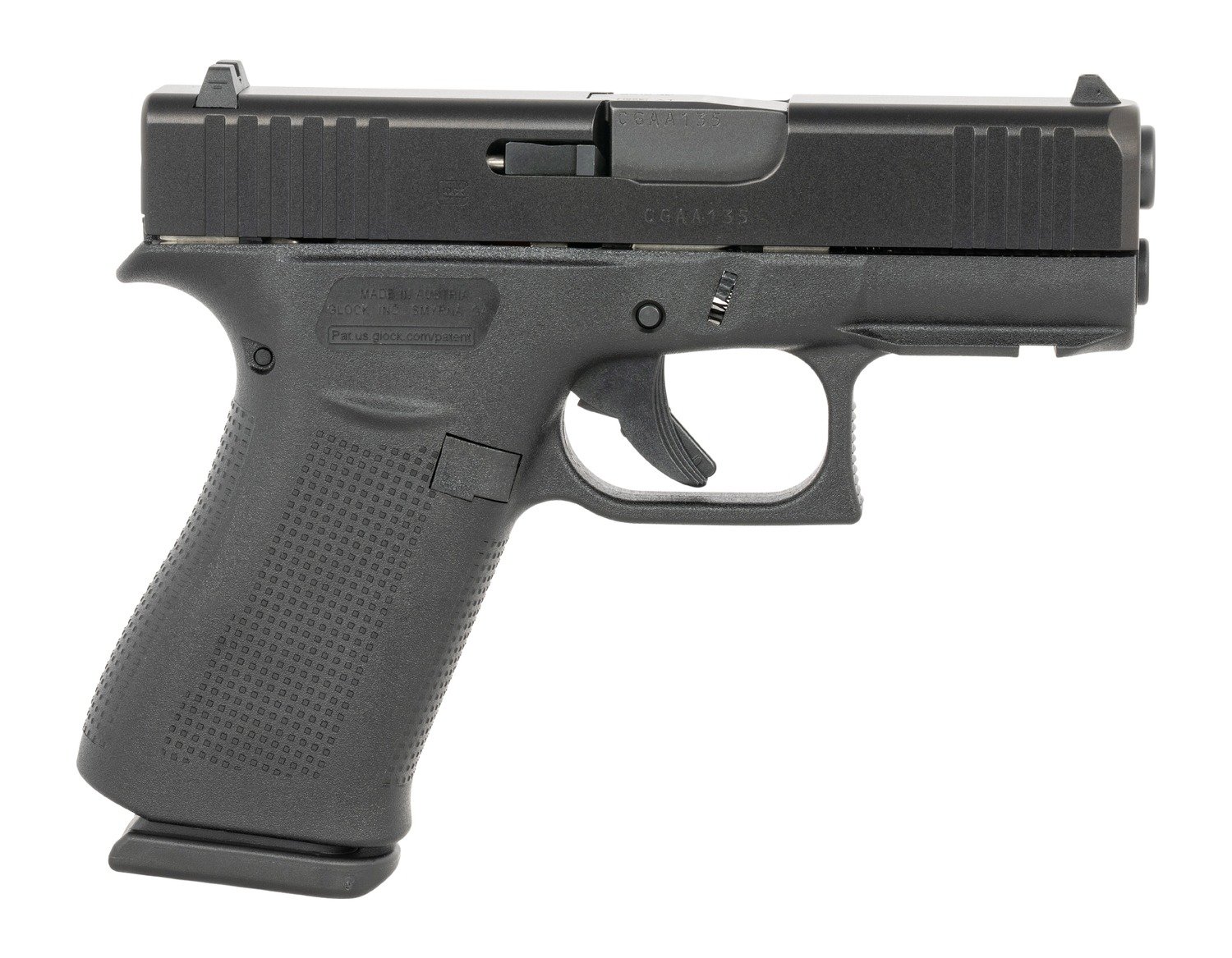 179598.jpg Glock PX4350201FR G43X Slim Sub-Compact Frame 9mm Luger 10+1 3.41" Black GMB Barrel, Black nDLC Serrated Steel Slide, Black Polymer Frame w/Picatinny Rail, Black Textured Polymer Grip, Ambidextrous