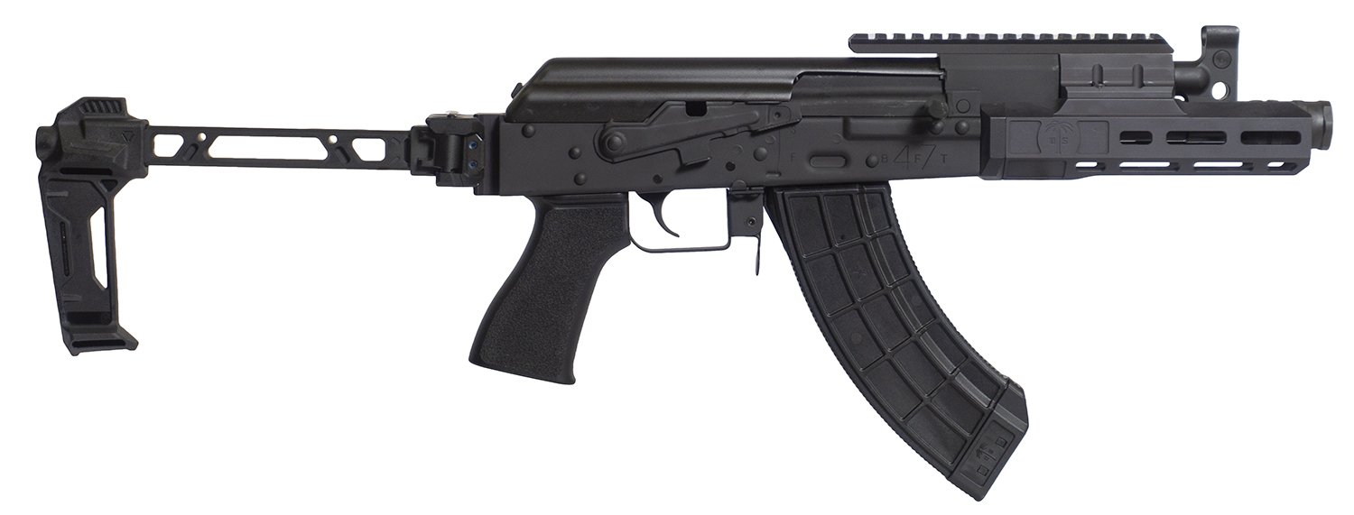 Century Arms HG8007N Draco Tactical 7.62x39mm 30+1 7.50" Black Barrel w/Linear Compensator, M-LOK Handguard, Black Receiver w/Picatinny Rail, Black SB Bi-Folding Pistol Brace