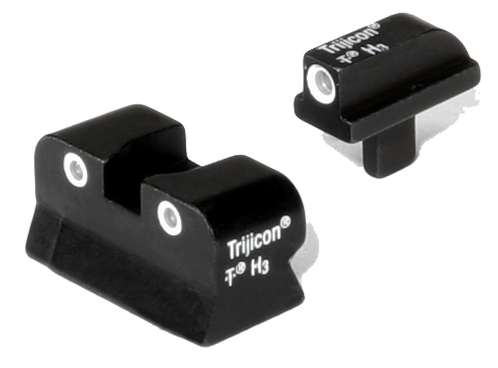 31956.jpg Trijicon 600145 Bright & Tough Night Sights Green/Tritium White Outline Front Sight-Green/Tritium White Outline Rear Sight Colt 1911 0.055 Tang