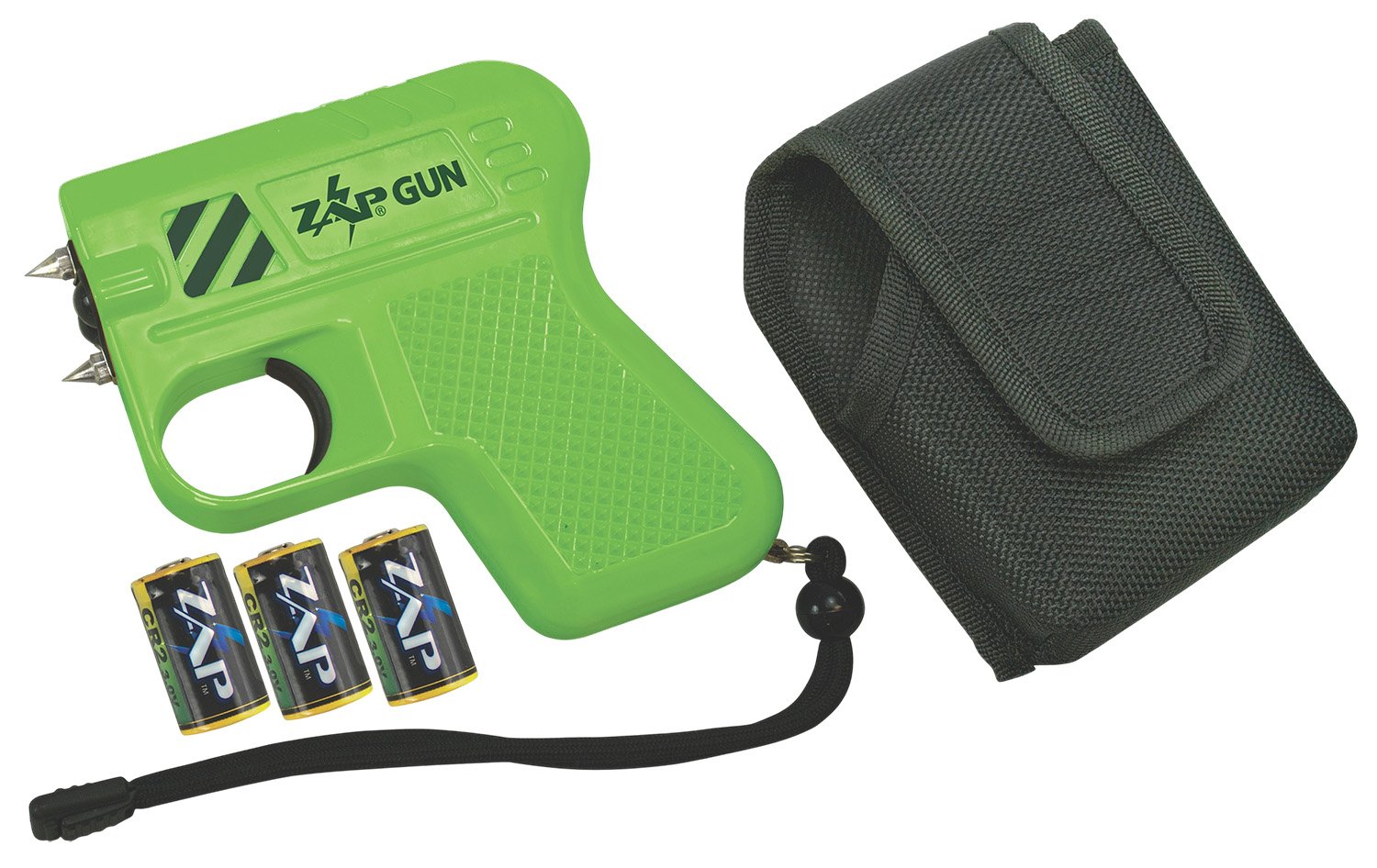 Zap ZAPGUN Zap Gun Stun Gun/Flashlight Range of Close Contact Green Plastic