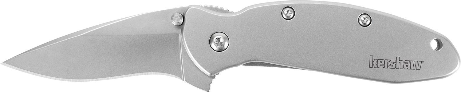 53447.jpg Kershaw 1620FL Scallion 2.40" Folding Drop Point Plain Bead Blasted 420HC SS Blade/Bead Blasted 410 Stainless Steel Handle Includes Pocket Clip