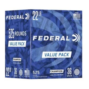 FEDERAL CHAMPION TRAINING VALUE PACK 22LR 36G LEAD HP 525/BX 10BX/CASE