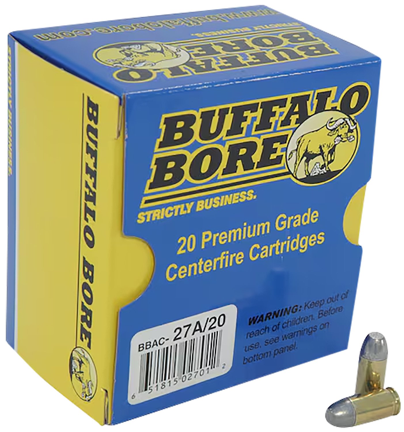 80745.jpg Buffalo Bore Ammunition 27A20 Personal Defense Strictly Business 380ACP +P 100gr Hard Cast Flat Nose 20 Per Box/12 Case