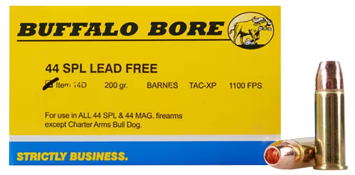 82119.jpg Buffalo Bore Ammunition 14D20 Buffalo-Barnes Strictly Business 44S&W Spl 200gr Barnes TAC-XP Lead Free 20 Per Box/12 Case