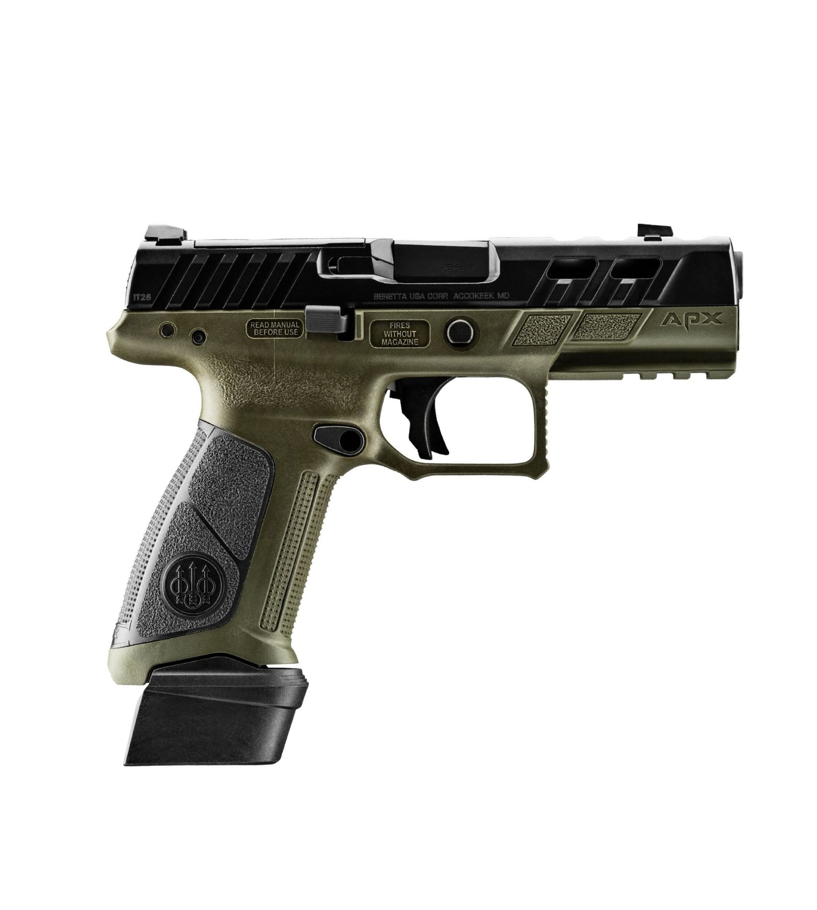 BEJAXA1F910PODG-R.jpg BERETTA APX A1 PORTED 9MM BLK/OD 15+1