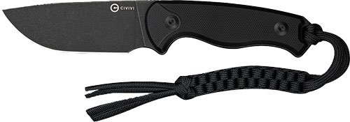 CIVIVI KNIFE TIMBERBARK 3.2" - FIXED BLACK/BLACK G10 STNWASH