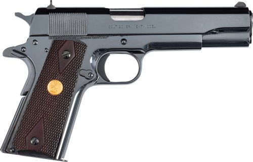 GO1911C38RB.jpg COLT GOVERNMENT 1911 38 SUPER - 5" 9RD ROYAL BLUE ROSEWOOD
