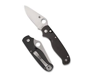 SPYDERCO BUTTONUP CF PE 3.27" BK/SLV