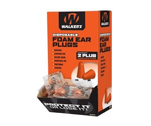 WALKER'S FOAM EAR PLUGS 200PK ORG