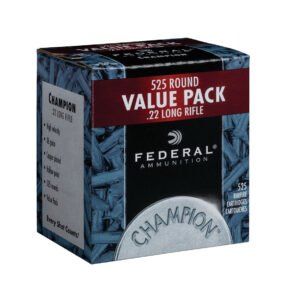 Federal 22LR Ammunition Champion 745 36 Grain Copper Plated Hollow Point 525 Rounds