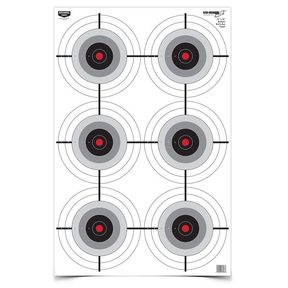 Birchwood Casey Eze-Scorer Multiple Bull's-Eye Paper Target 23"x35" 5/ct