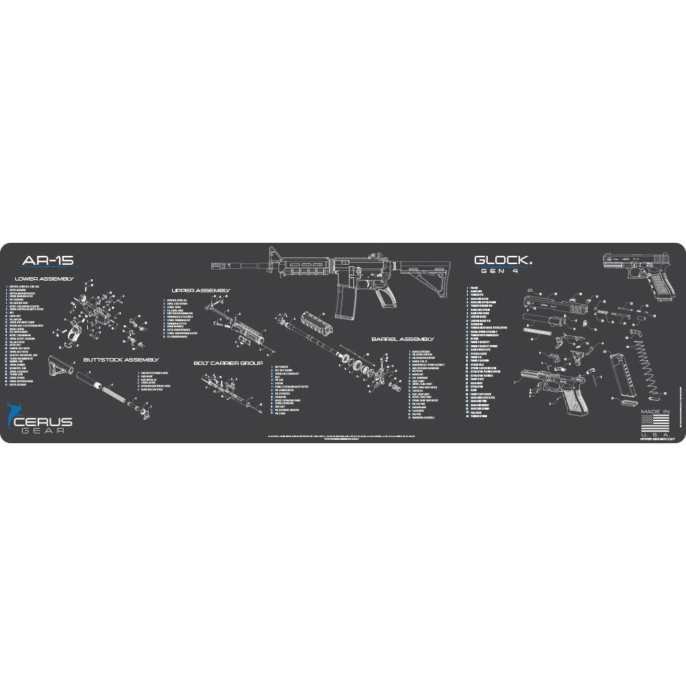 https3A2F2Fmedia.chattanoogashooting.com2Fimages2Fproduct2FCIMMAR15GLKSCHGRY2FCIMMAR15GLKSCHGRY.jpg Cerus Gear Magnum XXL 14x48 AR-15/Glock Combo Schematic Promat Grey