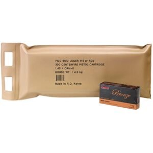 PMC Handgun Ammunition Battle Pack 9mm Luger 115 gr FMJ 1150 fps 300/ct (6/ct Battle Pack)