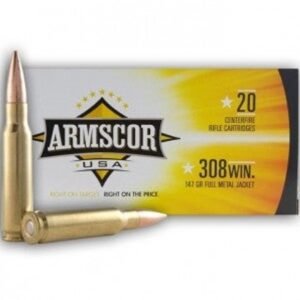 Armscor .308 Win. Rifle Ammo - 147 Grain |Full Metal Jacket | 20rd Box
