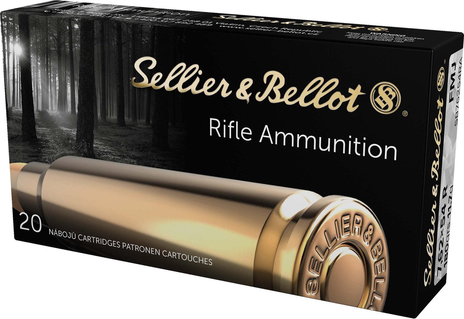 S&B 7.62X54R 180GR FMJ 20RD