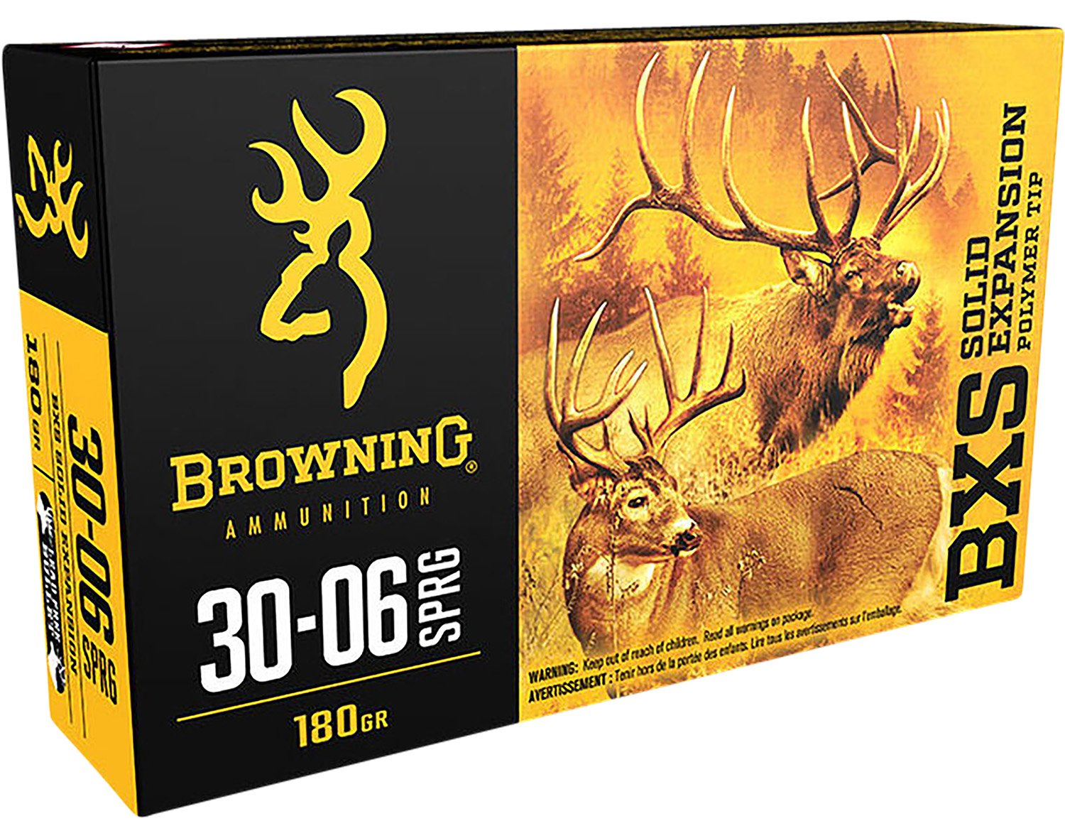 100689.jpg Browning Ammo B192430061 BXS Copper Expansion 30-06Springfield 180gr Lead Free Solid Expansion Polymer Tip 20 Per Box/10 Case