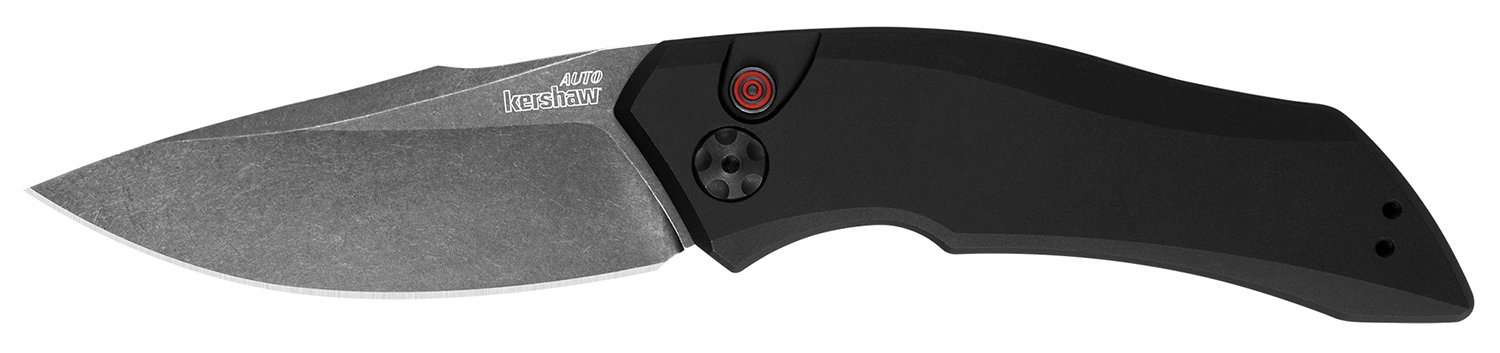 Kershaw 7100BW Launch 1 3.40" Folding Drop Point Plain Black Oxide Blackwash CPM 154 SS, Blade Black Aluminum Handle