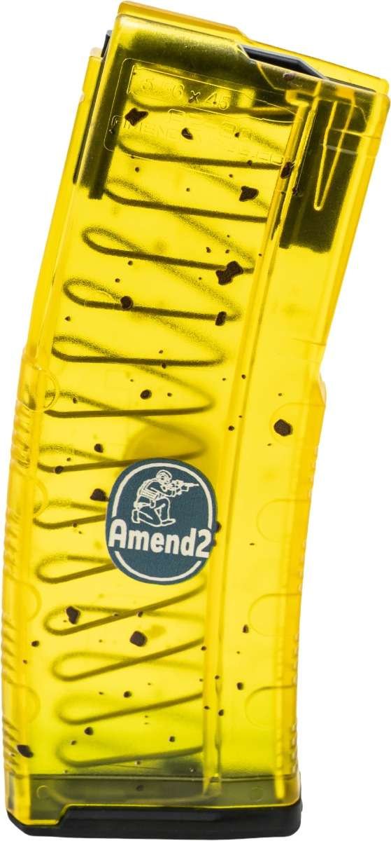 AMEND2 MOD-C 5.56MM 20RD AR15 WITH RED FOLLOWER TRANSLUCENT BANANA  POLYMER MAGAZINE ( 50 PER CASE )