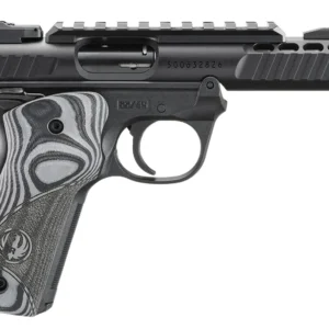 RUGER MRK IV 22/45 LITE 22LR 4.4" NON THREADED BLK ANODIZED, OVERSIZD HOGUE GRIP PLATES 2-10RD MAGS