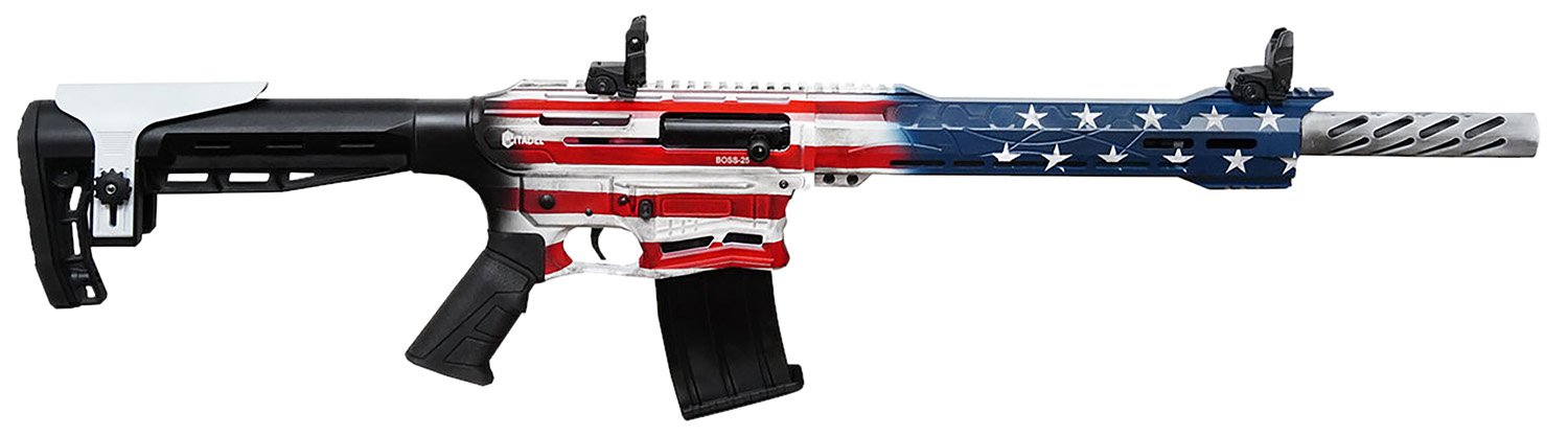 126458.jpg Citadel CBOSS2512USA Boss-25 12 Gauge 3" 18.75" 5+1 American Flag Cerakote Rec/Barrel Black Fixed Adjustable Comb Stock Right Hand