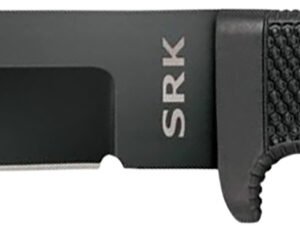Cold Steel CS49LCK SRK 6" Fixed Clip Point Plain Black Tuff-Ex Finish SK-5 Steel Blade, 4.75" Black Kray-Ex Handle, Includes Sheath