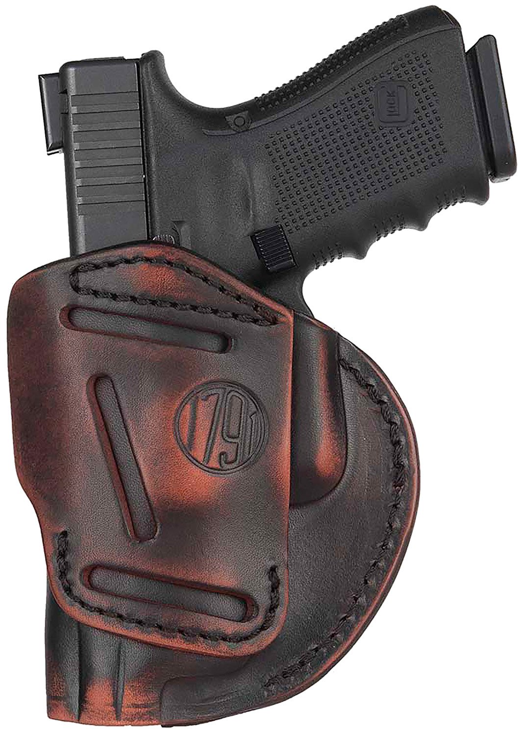 1791 Gunleather 4WH5VTGR 4-Way  IWB/OWB Size 05 Vintage Leather Belt Clip Compatible w/Glock 17/Springfield XD/S&W M&P/HK VP9 Right Hand