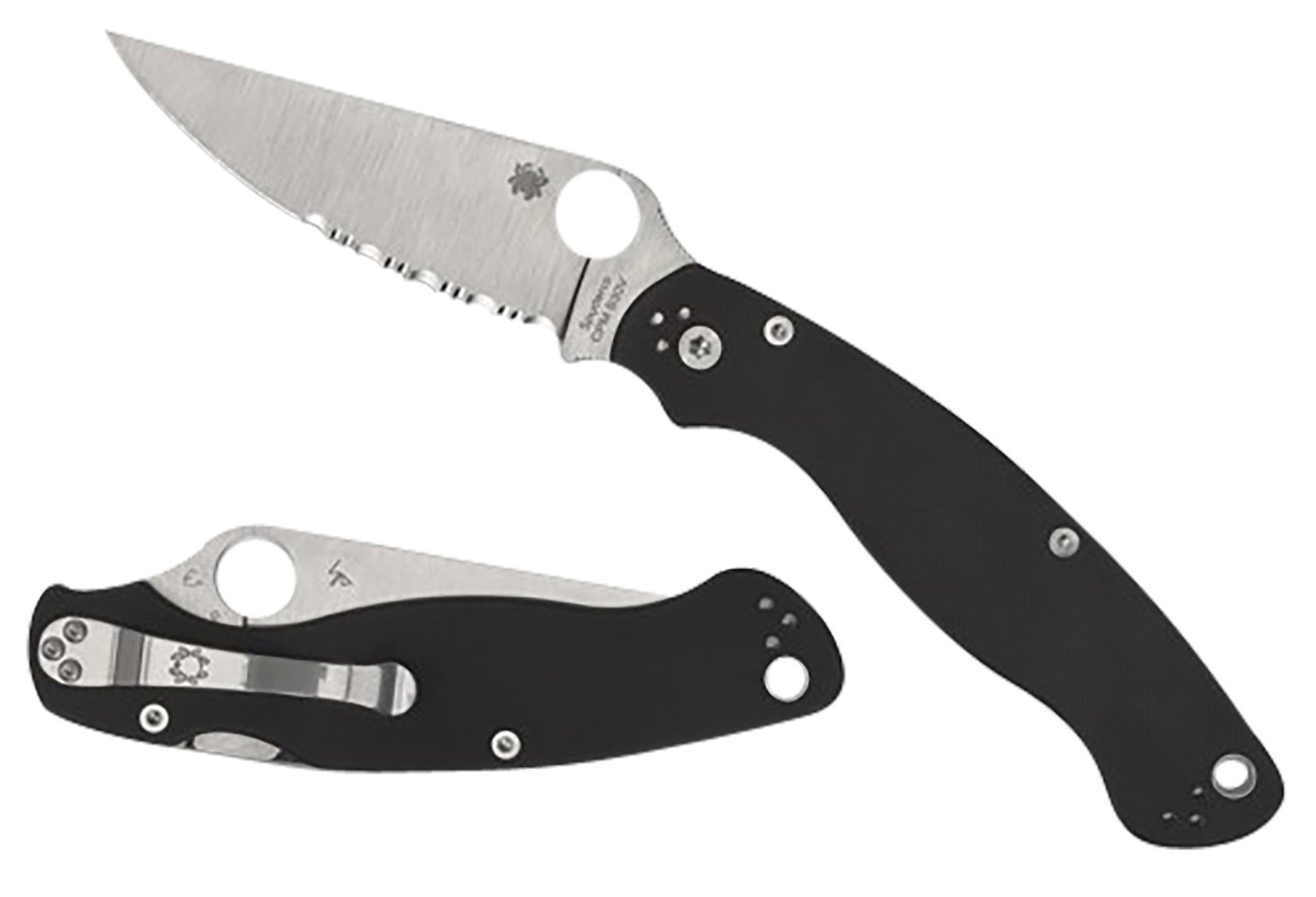 158047.jpg Spyderco C36GP2 Military 2 4" Folding Plain Stonewashed CPM S30V SS Blade/Black Textured G10 Handle Includes Pocket Clip