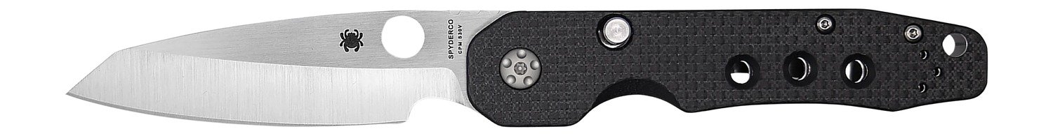 Spyderco C240CFP Smock  3.39" Folding Plain Stonewashed CPM S30V SS Blade/Black Textured Carbon Fiber/G10 Handle
