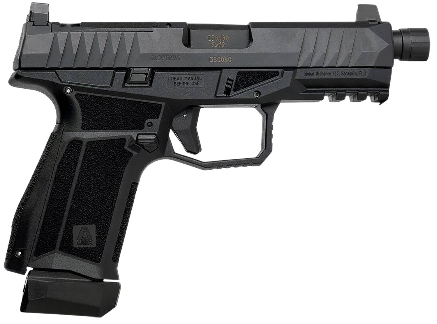 Global Ordnance LLC 815537024791 Delta M Gen2 9mm Luger 15+1 4" Black Threaded Barrel, Black Nitride Optic Cut/Serrated Slide, Black Frame, Ambidextrous