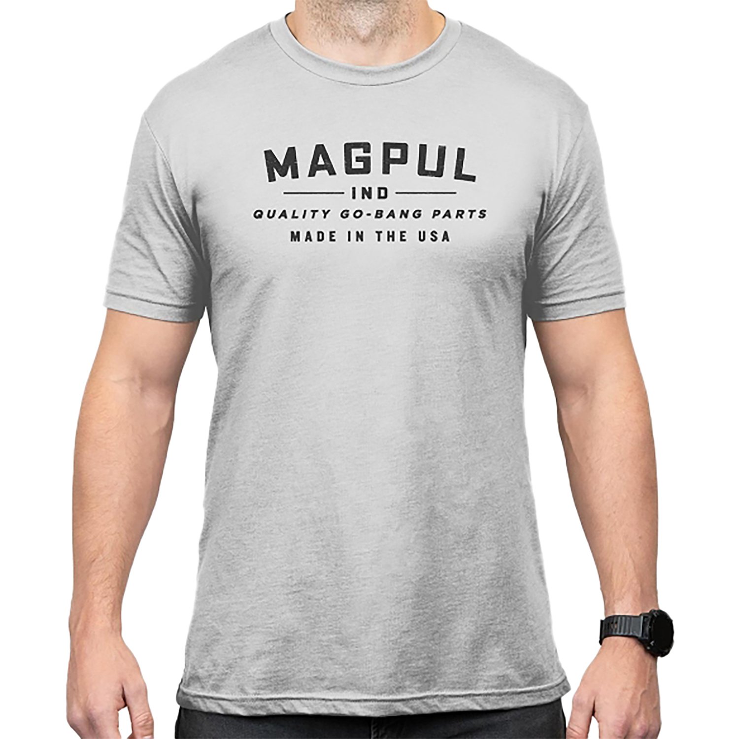 Magpul MAG1112-041-XL Go Bang Parts  Stone Gray Heather Cotton/Polyester Short Sleeve XL