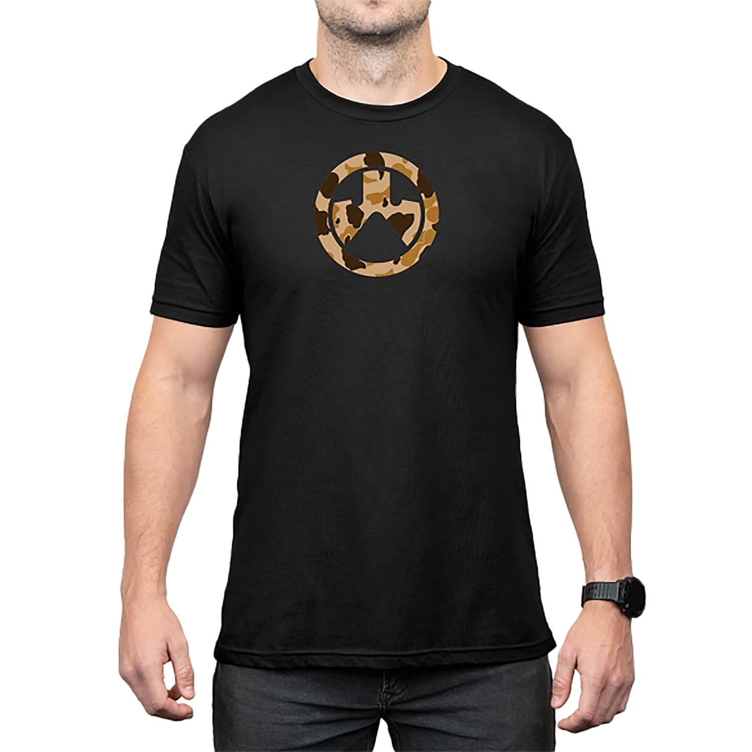 Magpul MAG1527-001-M Raider Camo Icon CVC  Black Cotton/Polyester Short Sleeve Medium