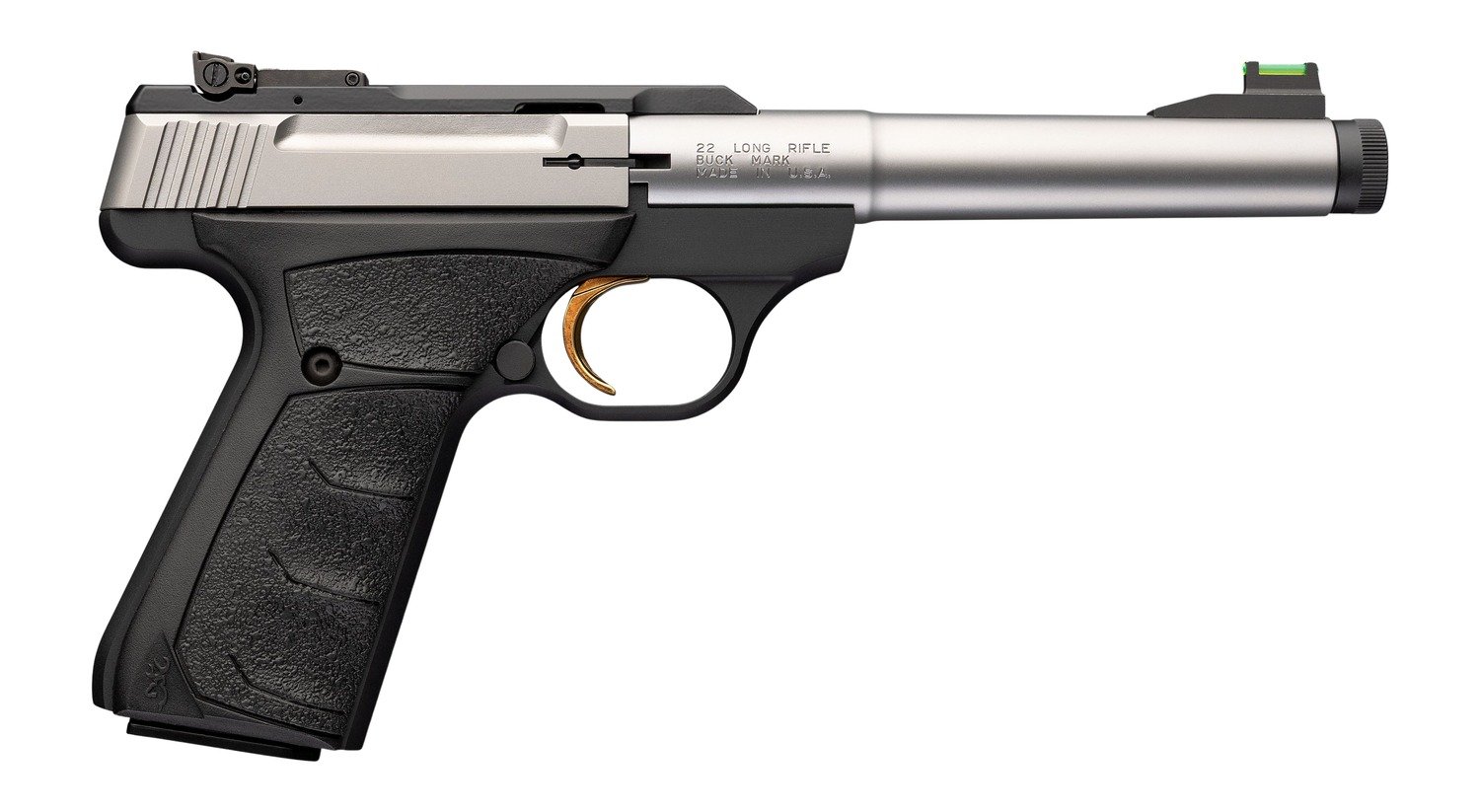 191136.jpg Browning 051616490 Buck Mark Camper SR 22 LR 10+1 5.90" Stainless Threaded Bull Barrel, Matte Black Aluminum Receiver, Black Overmolded UFX Grip