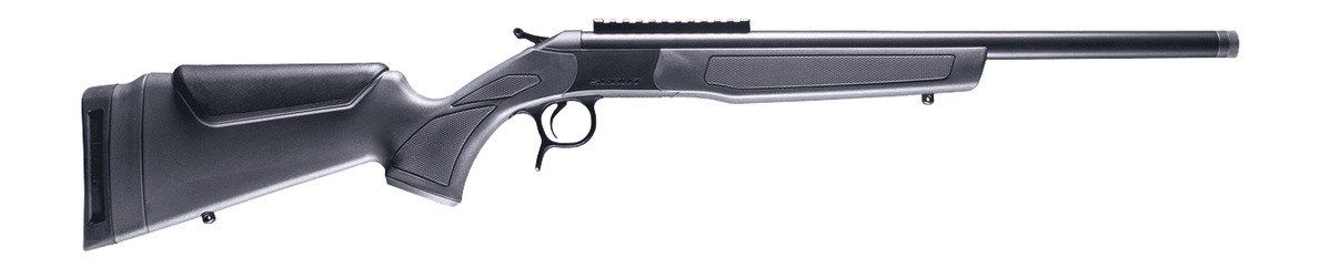 CVA CR4447 Scout  338 ARC 1rd 16.50" Matte Blued Threaded Barrel & Receiver w/DuraSight Rail, Stealth Gray Synthetic Stock